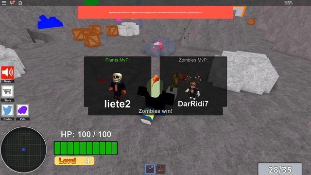 ROBLOX - растения против зомби \ игра как мультик для детей \ Plants vs zombies смотреть онлайн