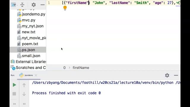 CS3B, Week 8, JSON, read/write JSON file смотреть онлайн