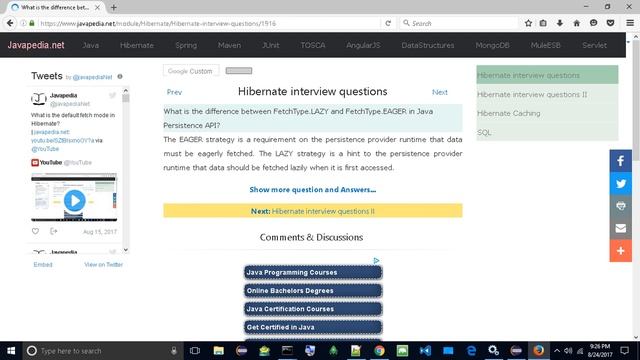 Difference between FetchType.LAZY and FetchType.EAGER in Java Persistence API.
| javapedia.net смотреть онлайн