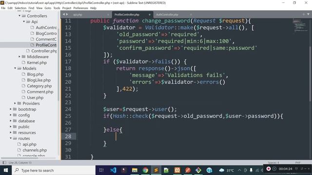 Change password API in LARAVEL смотреть онлайн