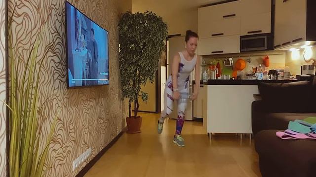 Силовая на все тело, ноги, руки, пресс, спина от 17.12.2020. Фитнес резинки и гантели. [480p]