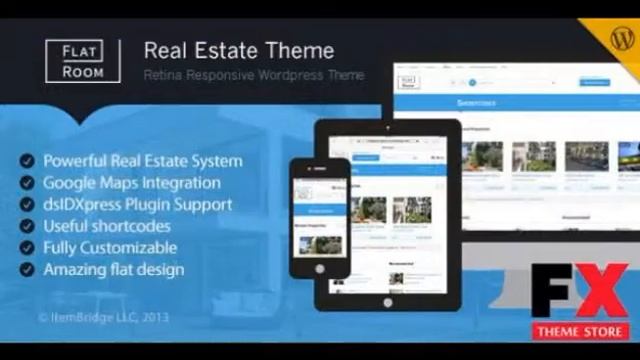 Preview FlatRoom Responsive Real Estate WordPress Theme TFor смотреть онлайн