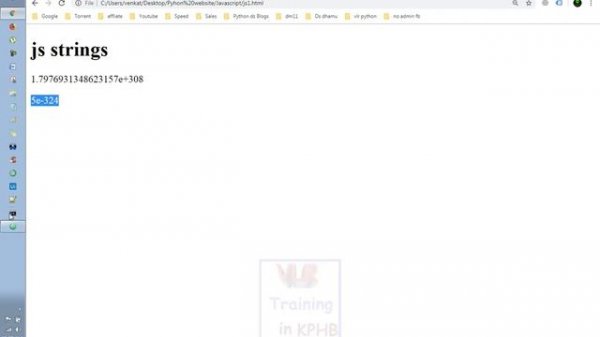 Number Properties JavaScript Tutorial Video Telugu 24 Maxvalue, Minvalue, Infinity I Classes