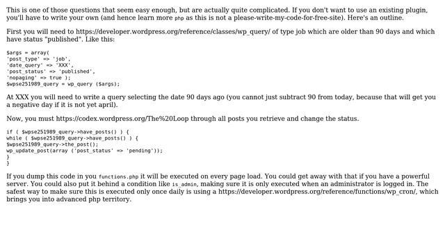 Wordpress: Published post auto change status to pending after 90 days (2 Solutions!!) смотреть онлайн
