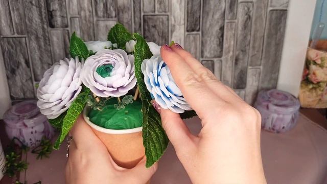 Букет с ранункулюсами из мыла. Нежный букет цветов. Мыловарение. soap. Собираю мыльный букет смотреть онлайн