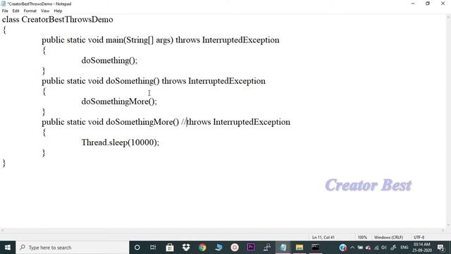 Throws keyword | Creator Best Software Training Centre смотреть онлайн