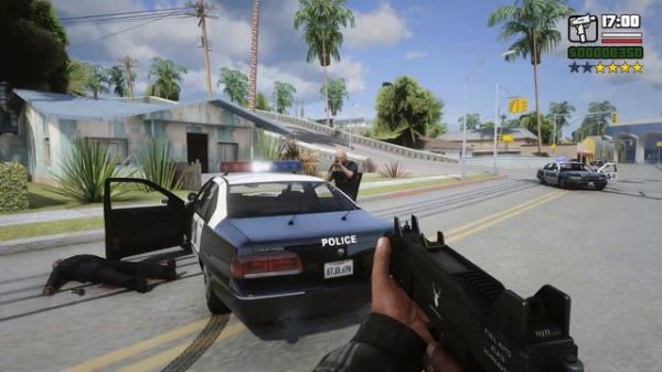 GTA San Andreas Remake - Action Gameplay! POV Police Chase Unreal Engine 5 Concept / GTA 5 PC Mods