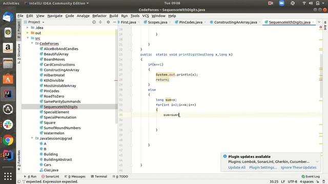 Sequence with Digits CodeForces Div2 Solution in JAVA смотреть онлайн