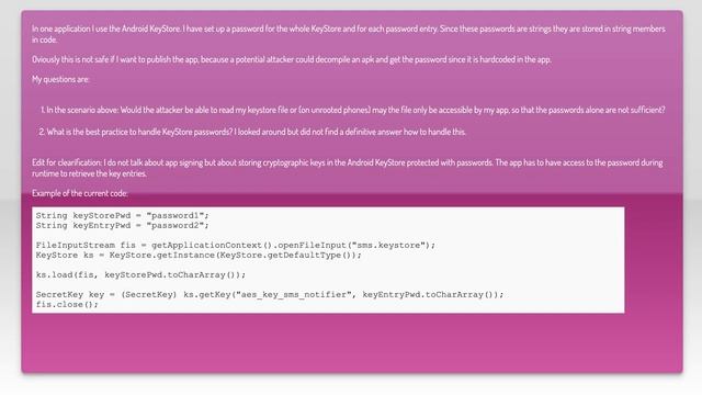 How to store Android KeyStore passwords securely смотреть онлайн