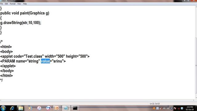 Example for passing parameters to an applet||Applets in Telugu Lecture-4 смотреть онлайн