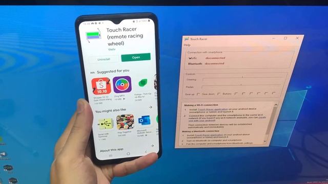 How to Turn Your Android Phone into PC Gaming Steering Wheel | Touch Racer смотреть онлайн