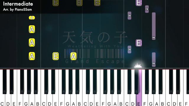[Intermediate] Grand Escape - 天気の子 Weathering with You | Piano Arrangement смотреть онлайн