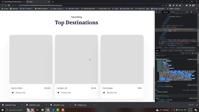 04. Cara slicing figma to html css responsive :: Web Travel - Top Destination Section смотреть онлайн