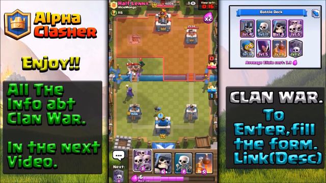 ALL SKELETONS DECK TROLL || CLAN WAR SOON || CLASH ROYALE. смотреть онлайн