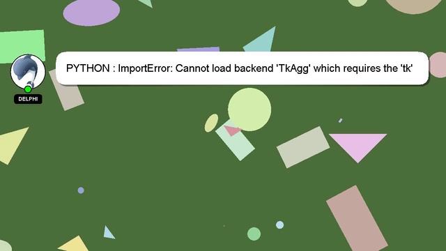 PYTHON : ImportError: Cannot load backend 'TkAgg' which requires the 'tk' interactive framework, as смотреть онлайн
