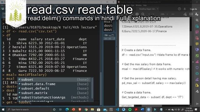[1.3] R Programing read.csv() ,read.table(), read.delim() In Hindi смотреть онлайн