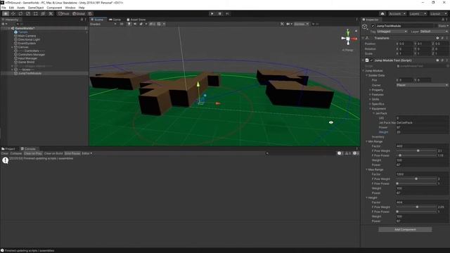 Считаем расстояние и высоту прыжка зависящие от силы и массы, рисуем в CurrentScene результаты
