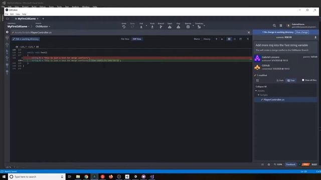 Collaboration and Unity Basics Part 1 - 6/7 (Merge conflicts on GirKraken and manual fix) смотреть онлайн