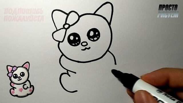 Как нарисовать КОТЕНКА, Просто рисуем смотреть онлайн