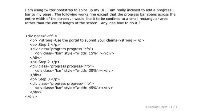 HTML : limit the width of progress bar in twitter bootstrap смотреть онлайн
