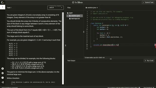 MinMaxDivision (Codility Lesson #14) | Design & code(Java) coding interview question смотреть онлайн