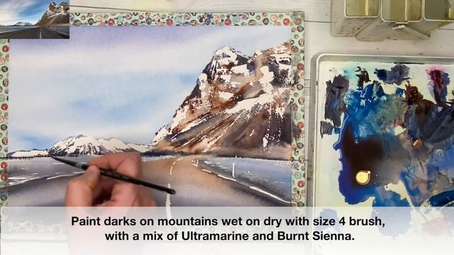 Watercolour Tutorial For Beginners // How To Paint Snow On Rocks & Mountains смотреть онлайн