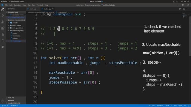 Minimum Jumps To End of Array | Optimal O(1) space O(N) Time approach |Dynamic Programming |?? смотреть онлайн