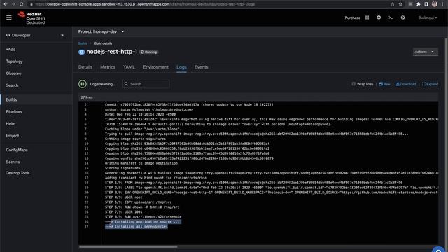 Deploying a Node.js application on OpenShift Developer Sandbox смотреть онлайн