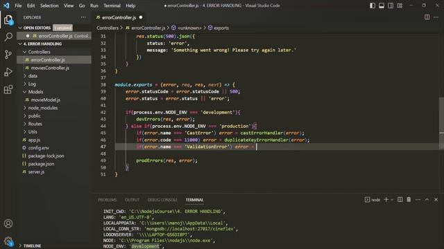 #98 Handling Mongoose Validation Errors | Error Handling in Express | A Complete NODE JS Course смотреть онлайн