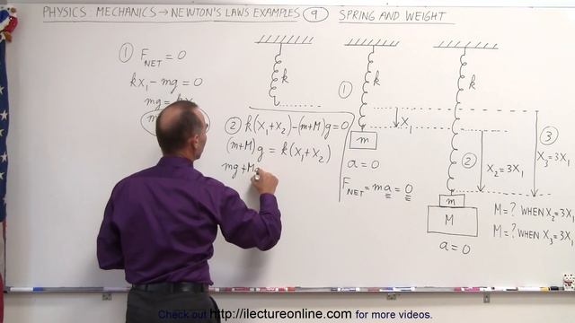 Physics 4.1 Newton's Laws Examples (9 of 25) Spring and Weight смотреть онлайн