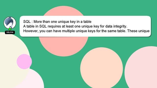 SQL : More than one unique key in a table смотреть онлайн