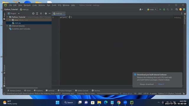 Python With PyCharm IDLE