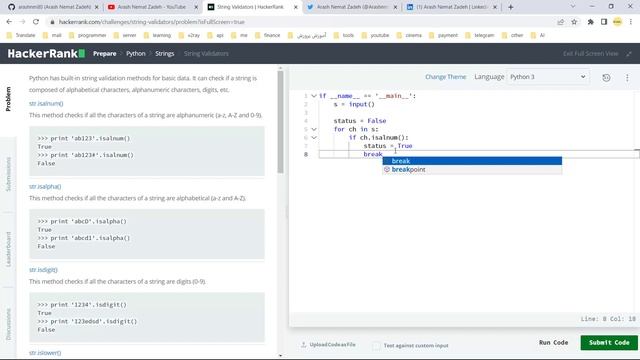 19. HackerRank Python Preparation - String Validators - Challenge Solution смотреть онлайн
