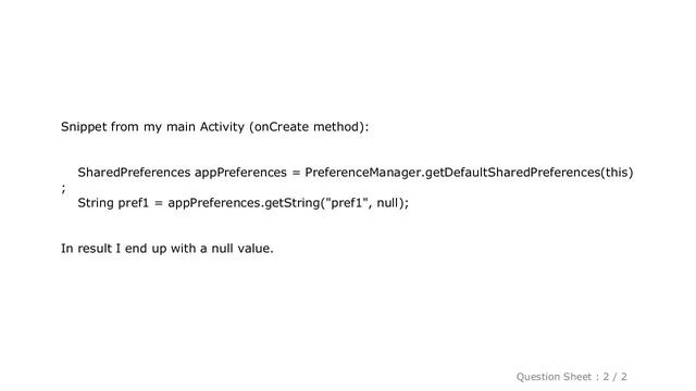 Android : Initialize preferences from XML in the main Activity смотреть онлайн