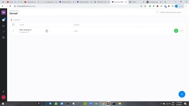 Clickjacking : Delete Serve customer [ waitwhile.com bug bounty ] смотреть онлайн