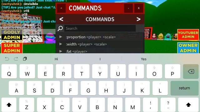 Обзор на некоторые команда в FREE ADMIN roblox смотреть онлайн