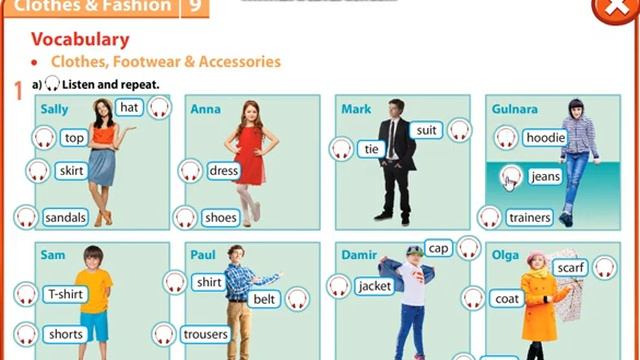 Excel 7 module 9 p99 Clothes, footwear and accessaries vocabulary смотреть онлайн
