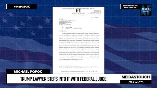 Trump Lawyer STEPS INTO IT With Federal Judge WHO DESPISES HER