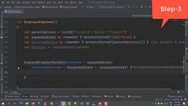 DropdownMenu in Jetpack Compose | Spinner Jetpack compose in Android