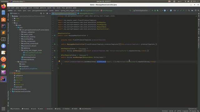 Apache Camel - How to trigger Camel route from Spring REST смотреть онлайн