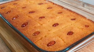 Басбуса - арабский пирог. Все по 1 стакану - легко запомнить рецепт.