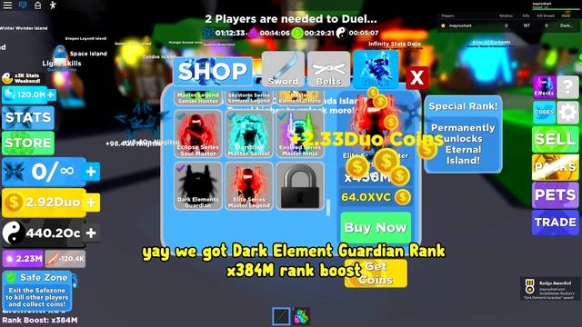 Unlocked Dark Element Guardian New Rank! Bought New Best Sword! - Ninja Legends Roblox смотреть онлайн
