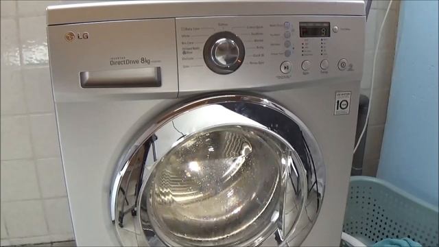Rinse and spin wash program LG F1289TD5 washing machine, test example washer movie #302 смотреть онлайн