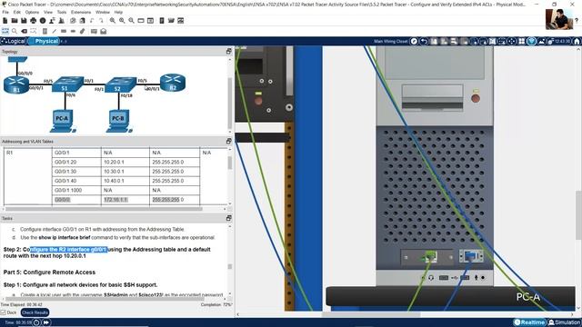 5.5.2 Packet Tracer - Configure and Verify Extended IPv4 ACLs - Physical Mode смотреть онлайн