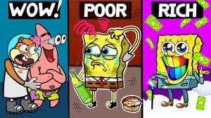 Губка-Боб стал Миллионером | История любви Спанч-Боба и белки Сэнди | Spongebob Animation | Анимация