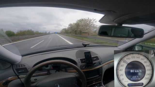 Mercedes E320 CDI - Carlsson C Tronic Tuning Box Performance Test on german Autobahn смотреть онлайн