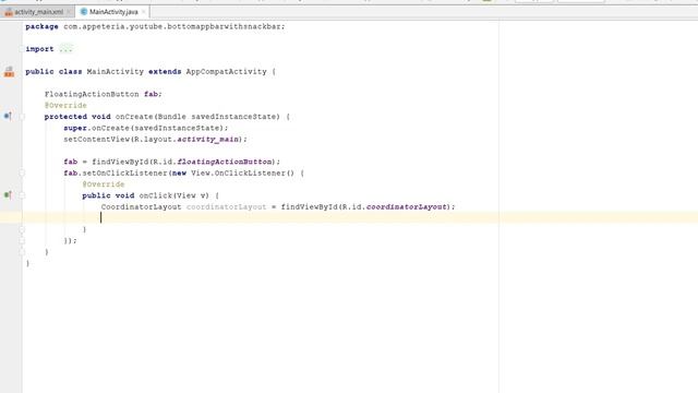 How to implement BottomAppBar with SnackBar in Android App (Part 5) смотреть онлайн
