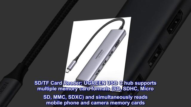 UGREEN USB C Hub 4K@60Hz, 6-in-1 USB C to USB Adapter with 3 USB 3.0 Ports, SD/TF Card Reader, USB смотреть онлайн