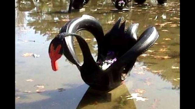 Лебедь из покрышки своими руками смотреть онлайн