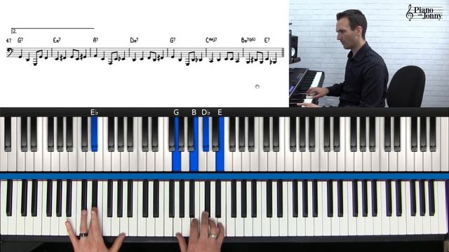 Fly Me to the Moon - Intermediate/Advanced Piano Lesson with Jonny May смотреть онлайн